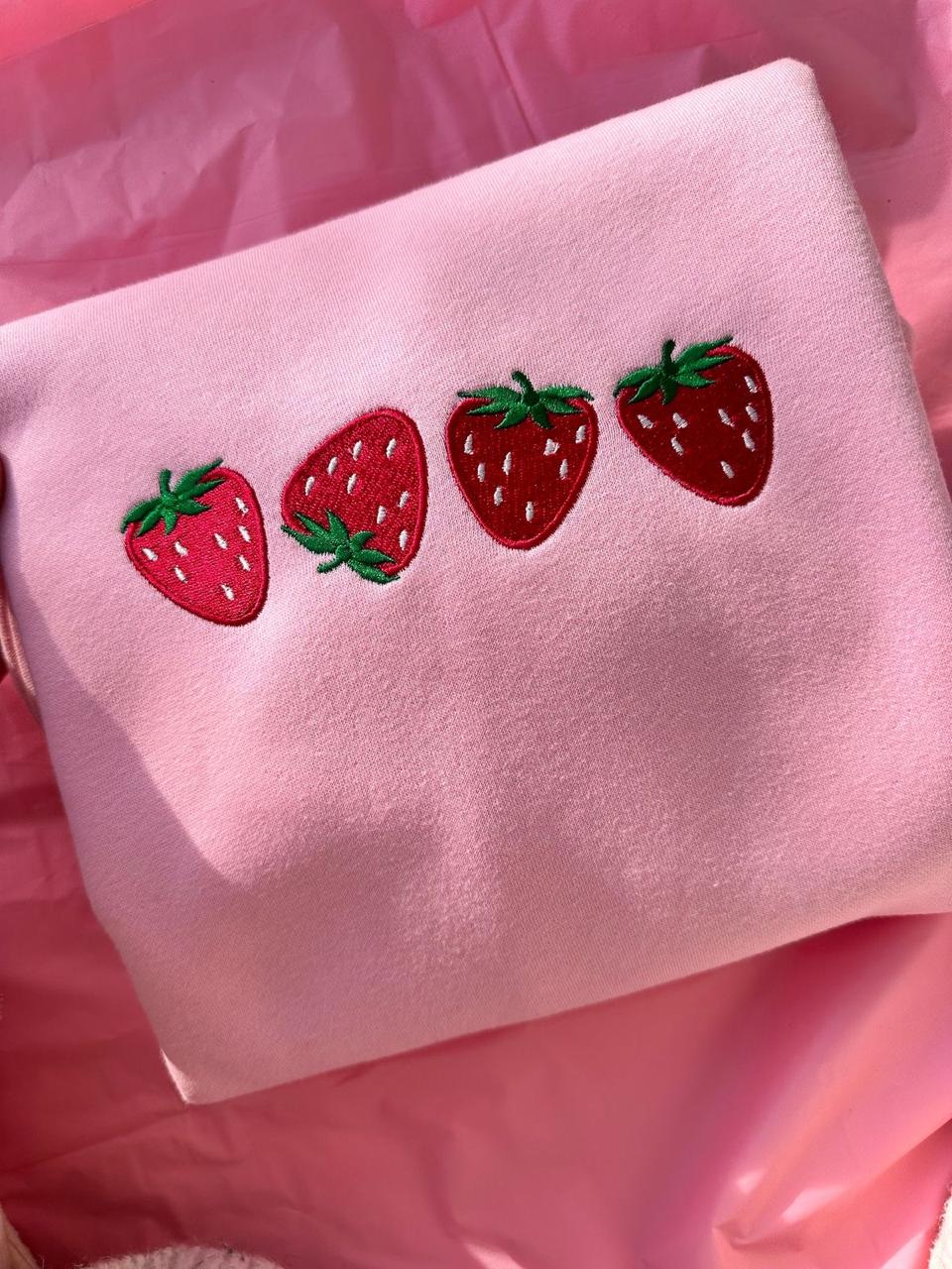 Strawberry Embroidery Crewneck