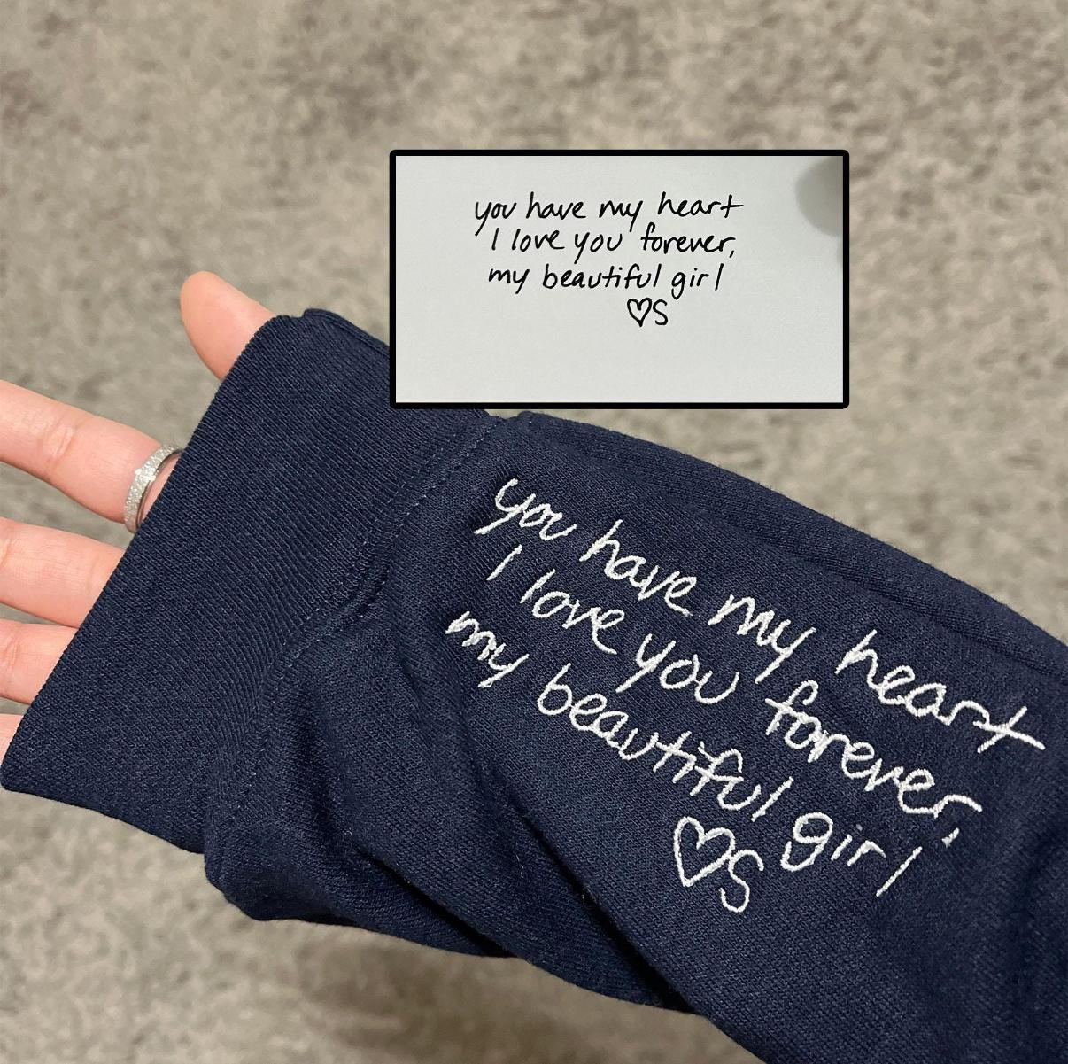 Custom Handwriting Embroidery