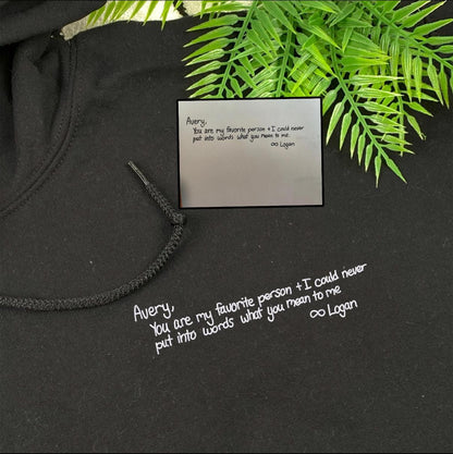 Custom Handwriting Embroidery