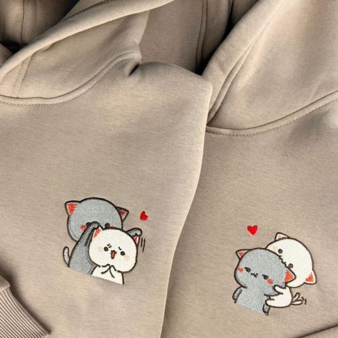 Dudu Bubu Couple Cartoon Embroidered Combo