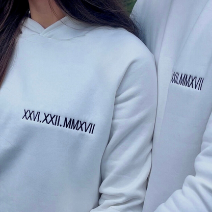 Custom Date & Custom Sleeve Text Hoodie Combo