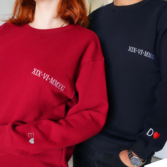 Custom Date & Custom Sleeve Text sweatshirt Combo