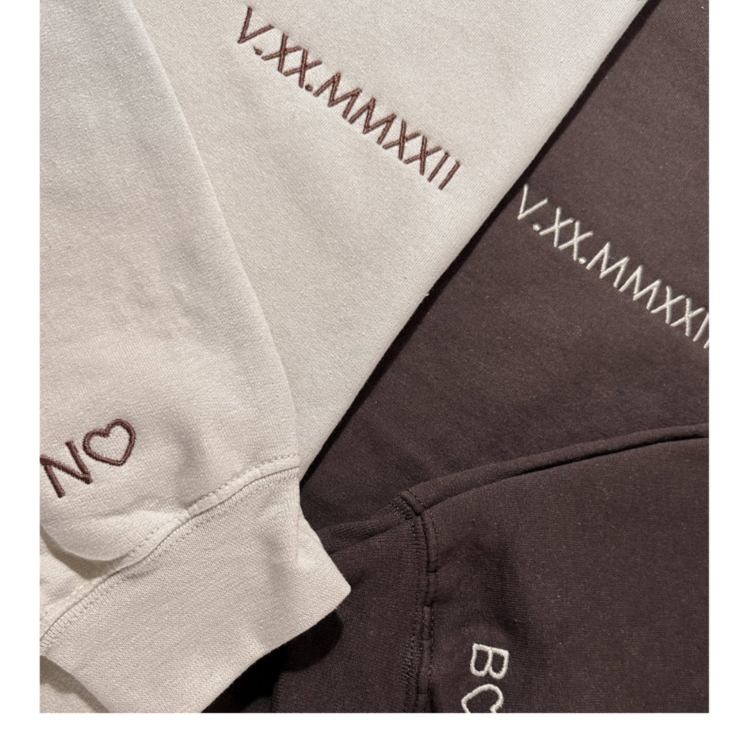 Custom Date & Custom Sleeve Text sweatshirt Combo